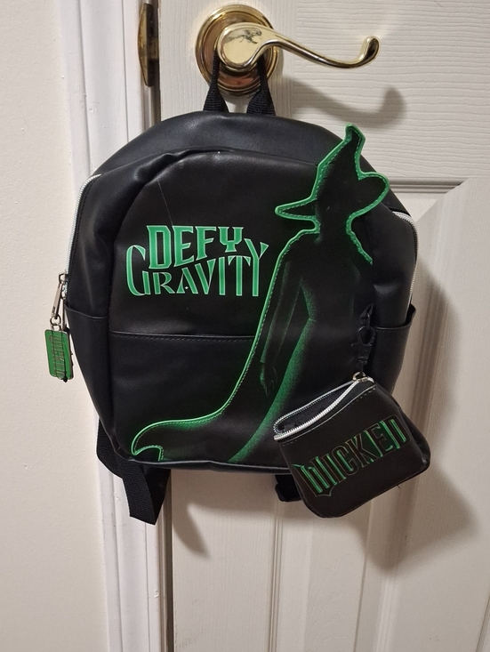 Wicked Handbags - Wicked Defy Gravity Black & Green Mini Backpack